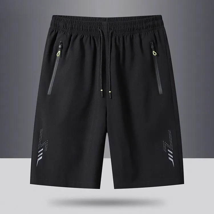 夏季新款外穿篮球运动弹力休闲男速干五分裤冰丝健身宽松大码裤子