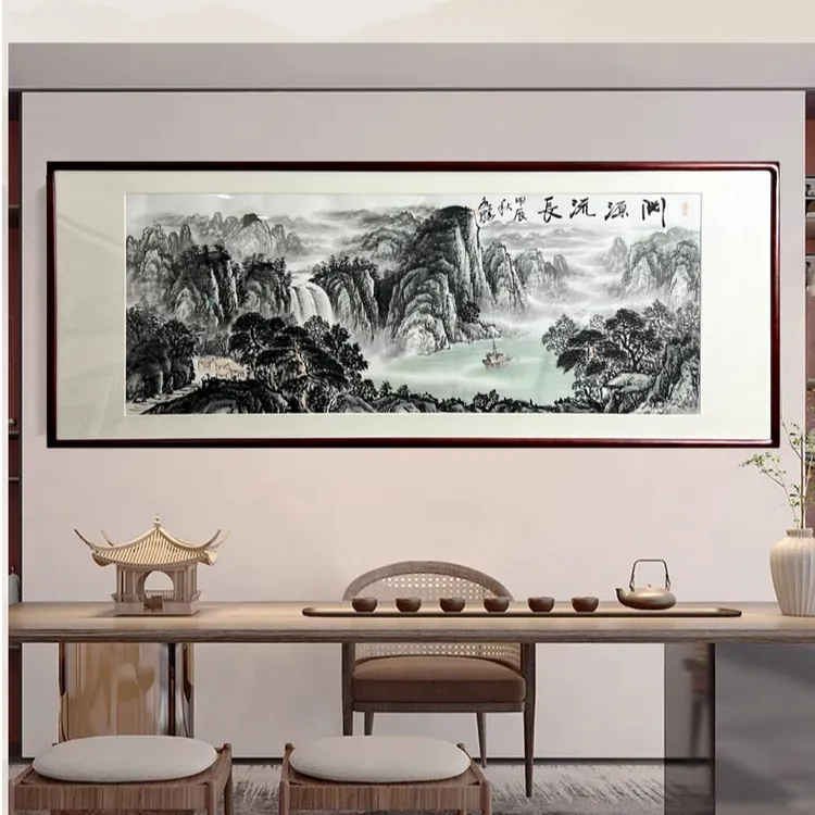 孙永胜国画作品渊源流长山水画出纯手绘12平尺山水书画国画作品