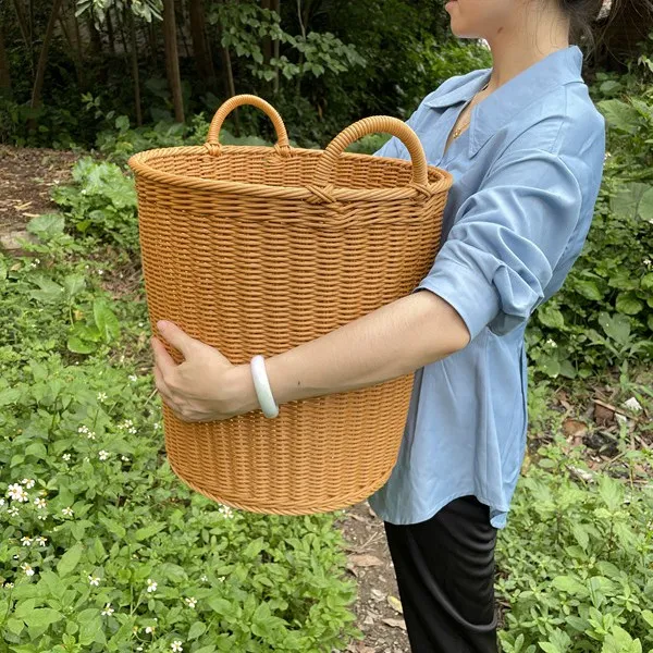 仿藤大容量收纳筐 毛巾衣物筐 脏衣篓（口径40CM，高度40CM）
