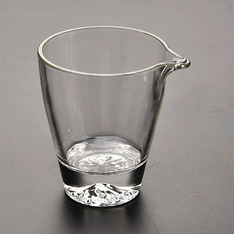 玻璃日式雪山防烫加厚耐热分茶器茶道锤纹家用创意简约竖纹高档