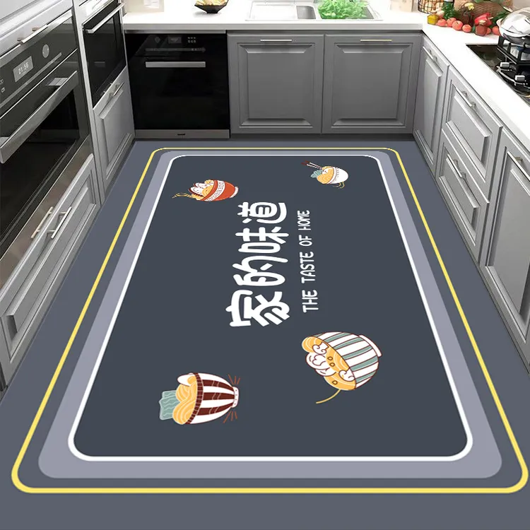 硅藻泥厨房吸水防滑地垫【硅胶垫】专用厨房满铺耐脏脚垫地毯可裁剪