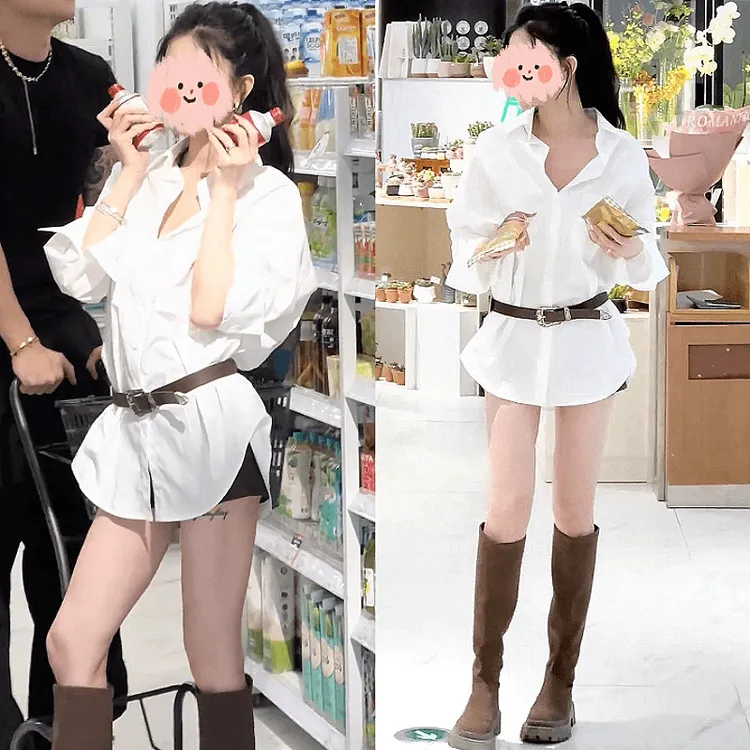 2024新款宽松炸街时髦套装显瘦时尚气质设计感网红衬衫短裤两件套