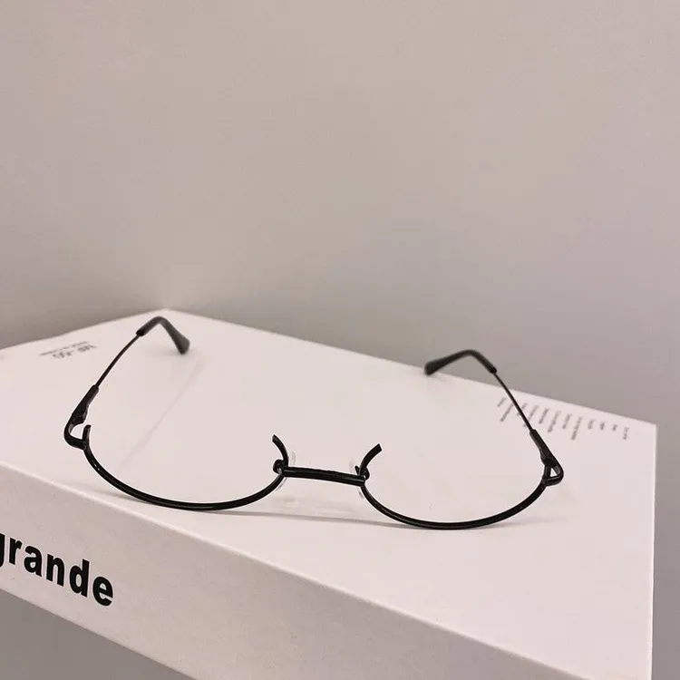 网红isn下半框眼镜女日系软妹子无上框架二次元装饰金属眼镜架女