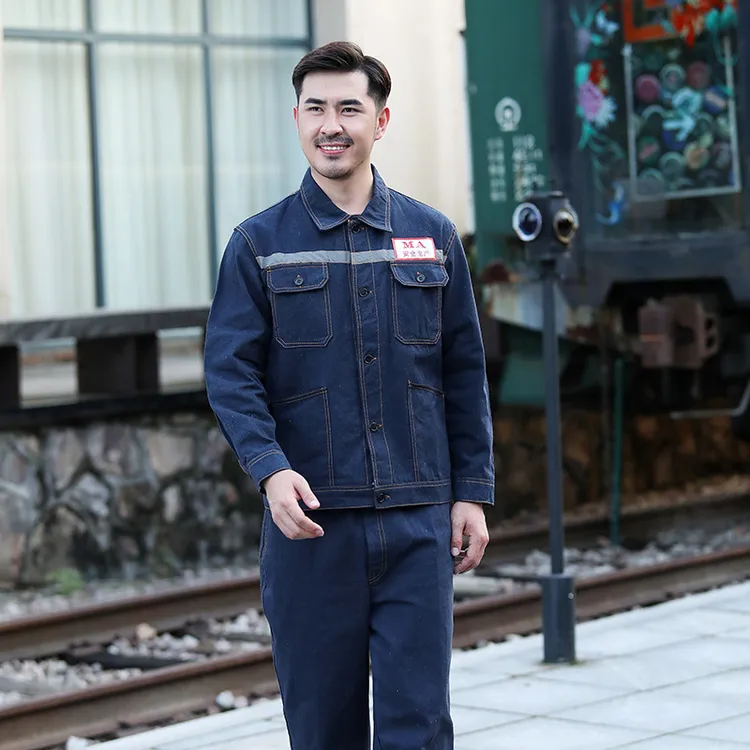 MA劳保工作服套装煤矿井下电焊工防烫工地牛仔棉服上衣裤子劳保服