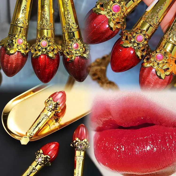 佳颜芝爆闪不沾杯磨砂金色唇釉红色滋润口红显白秋冬复古嘟嘟唇