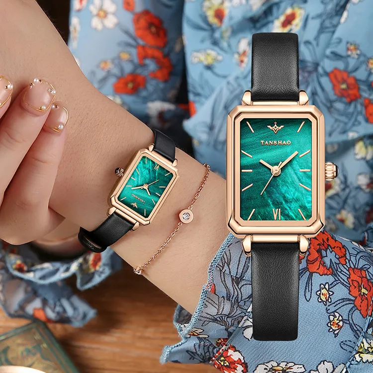 【现货正品】明星同款玫瑰金色复古经典百搭小绿表女士腕表送礼物