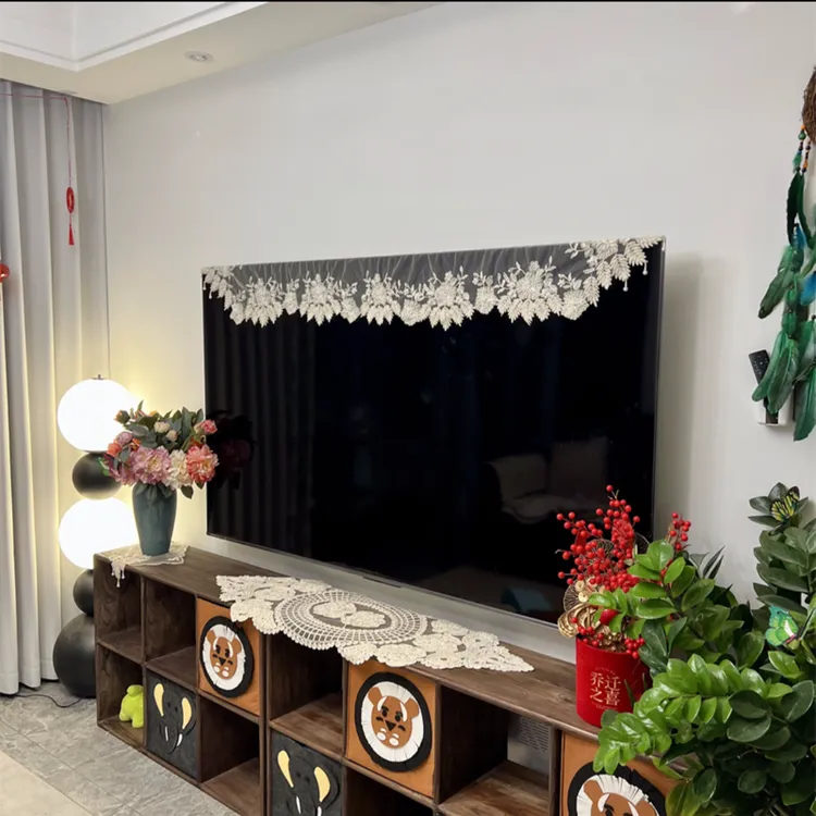 【重工】手工串珠重工蕾丝珍珠电视盖巾长方形桌旗桌布家饰软装