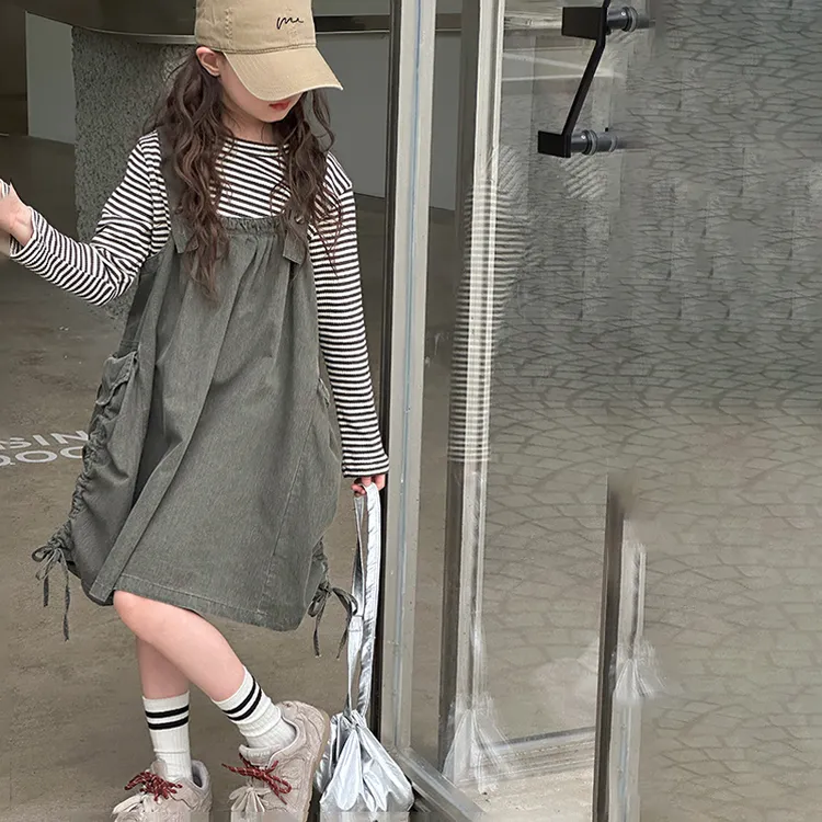 简女童秋装连衣裙2025年新款儿童秋季韩版长袖T恤背带裙两件套裙