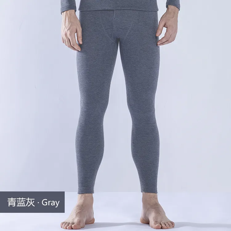 8556男士修身炫彩蚕丝羊毛打底男士打底厚秋裤保暖裤（320克