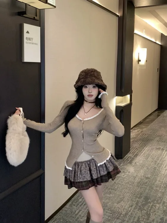 纯欲风甜辣性感百搭修身显瘦上衣