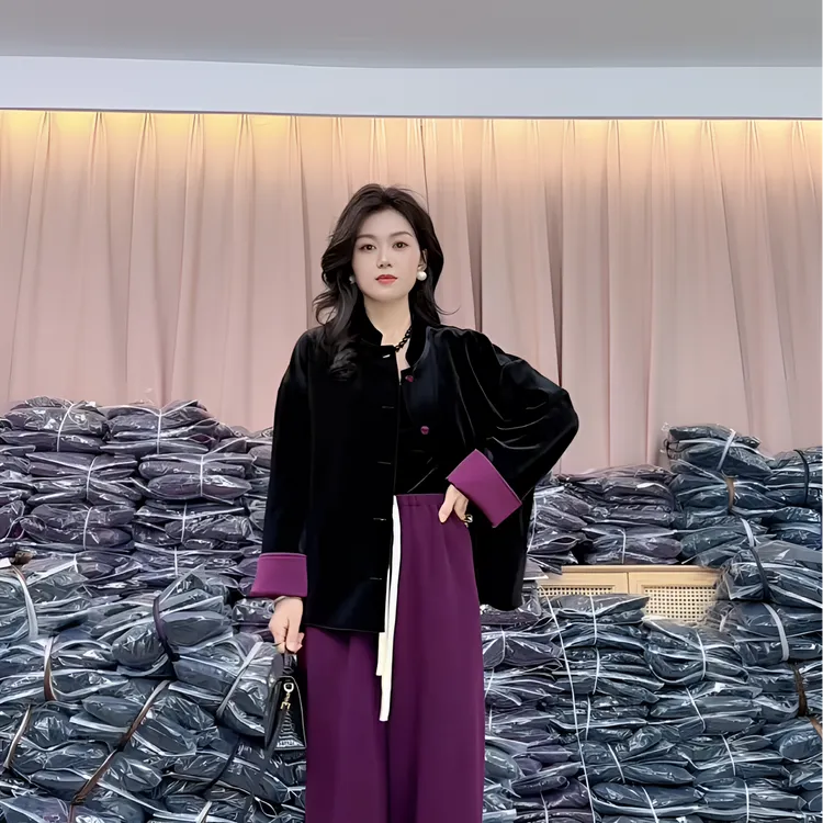 密斯影1110【密斯影】新中式国风两面穿上衣外套