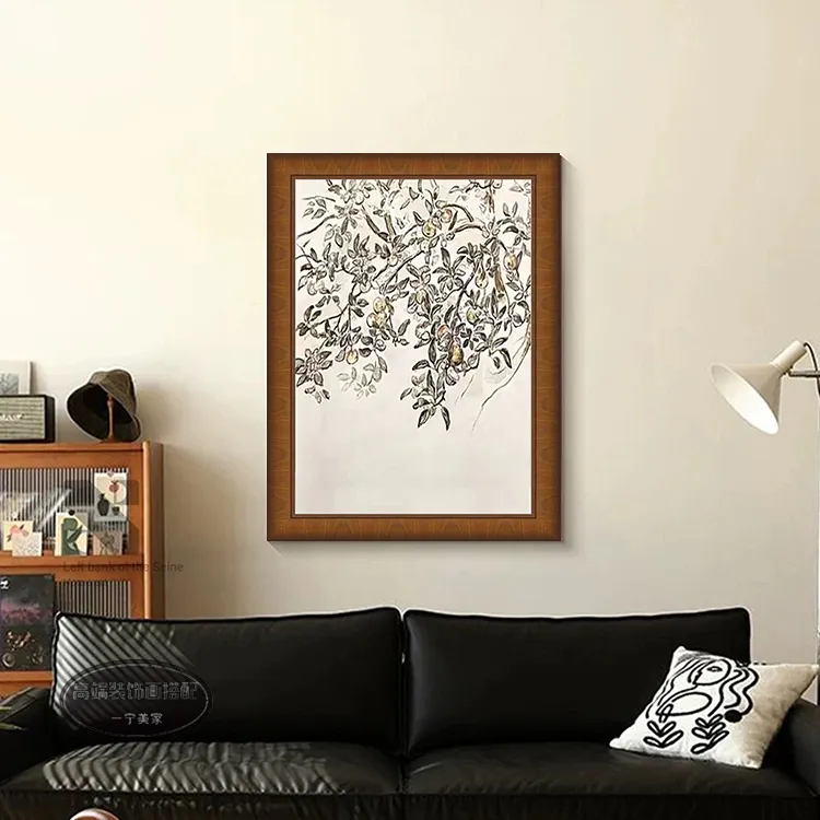 《平安果》高端法式中古风客厅装饰画复古餐厅卧室玄关挂画质感壁画