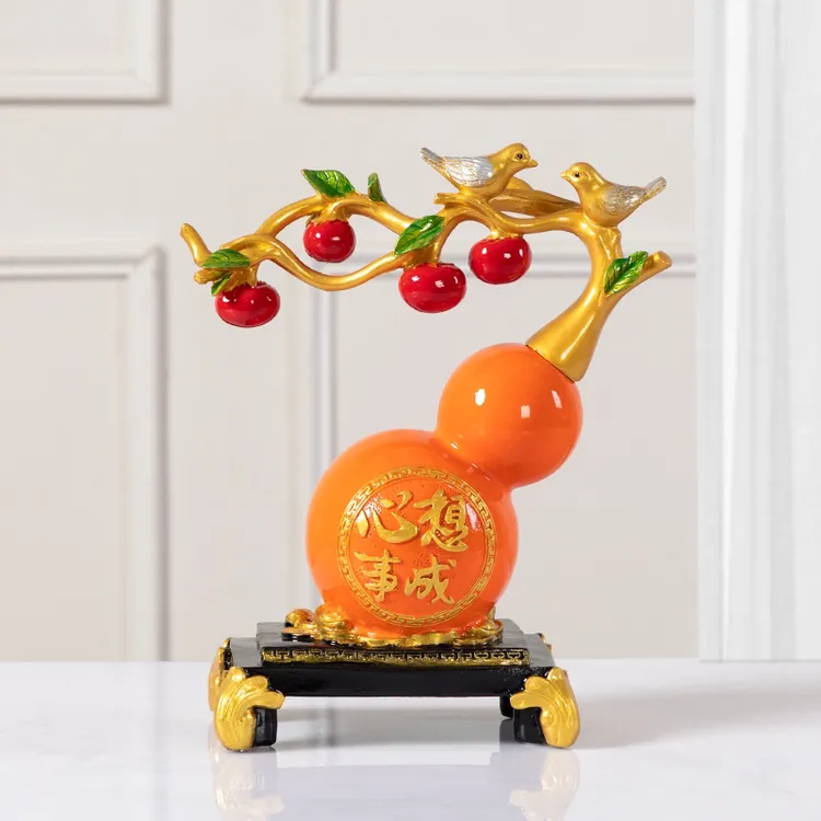 葫芦客厅陶瓷摆件高档酒柜装饰品中式玄关家居乔迁新居礼品礼物