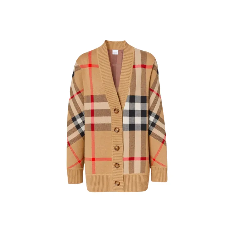 未使用 BURBERRY/博柏利 V领开衫 羊毛尼龙 TP017347