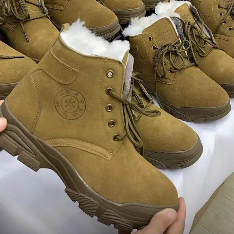 8588冬季男士休闲加绒加厚羊皮毛【鞋外牛皮+内里羊皮毛保暖】