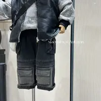 现货〃砂洗工装牛仔长裤韩版男童2024秋冬款时尚儿童洋气85351