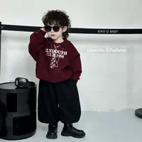 现货〃POLO卫衣韩版男儿童2024秋冬时尚潮酷加绒洋气童装8777