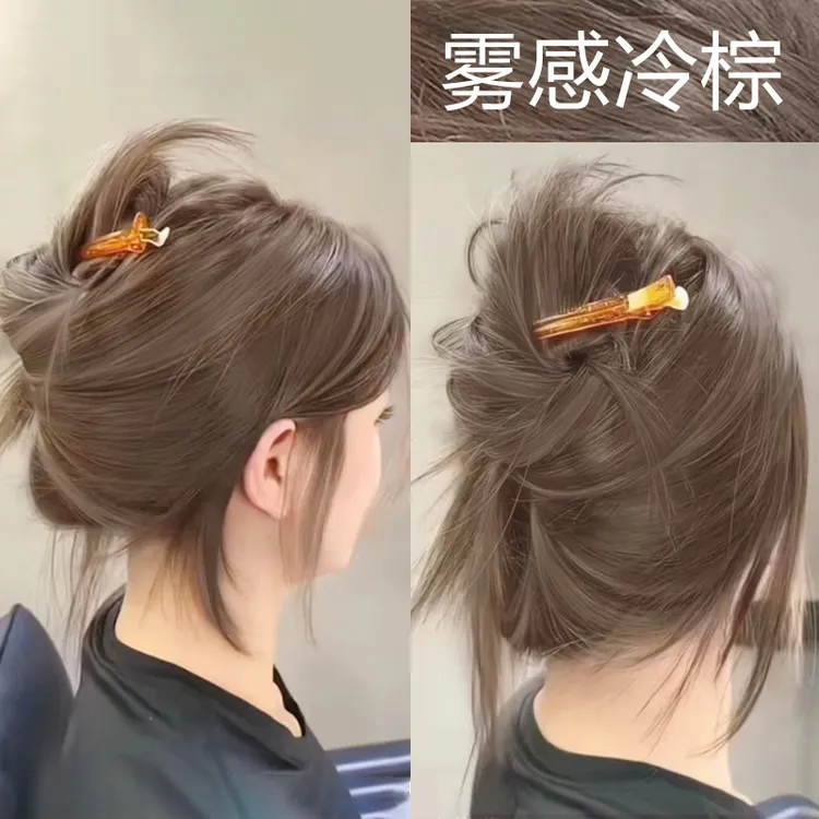 免漂雾感冷棕色染发剂泡泡自己在家染头发膏2025流行色显白