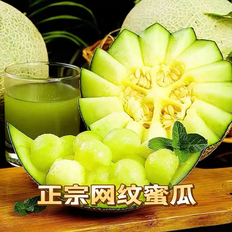 【爆甜多汁】山东爽口网纹纹珑蜜瓜冰激凌口感网格玫珑甜瓜新鲜