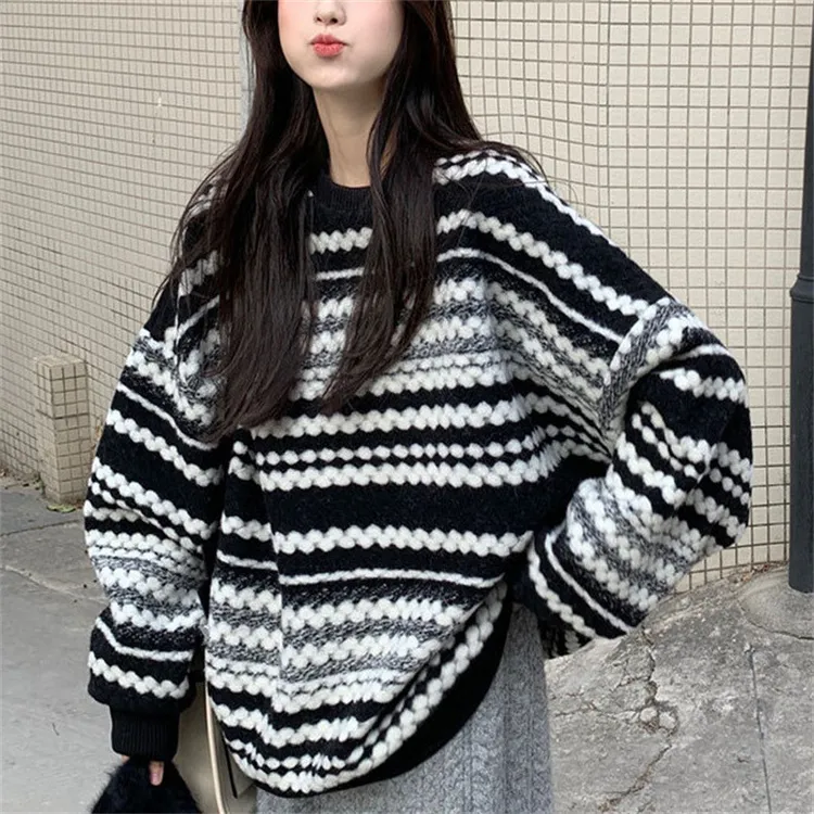 中长款毛衣女装设计感小众秋冬季2023新款洋气时尚宽松慵懒风上衣