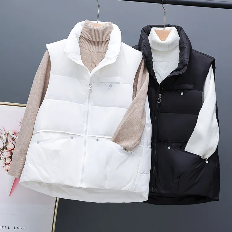 2025年新款白鸭羽马甲休闲保暖女士宽松时尚百搭冬季显瘦设计师