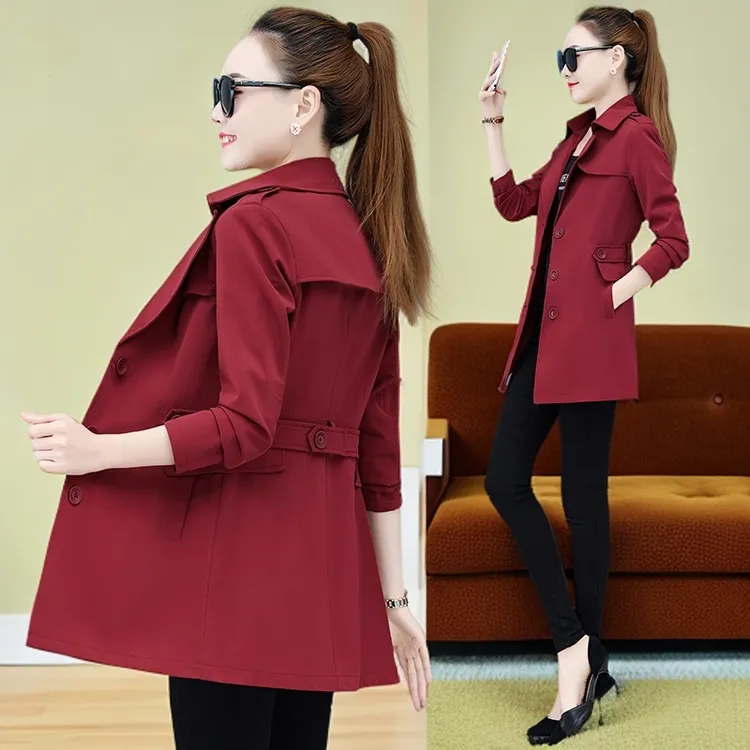 纯色西装外套女士2024早秋装新款小个子早秋款大衣时尚妈妈风衣