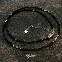 YOYR 链子925银 黑晶石子项链清冷小众高级感简约气质颈链