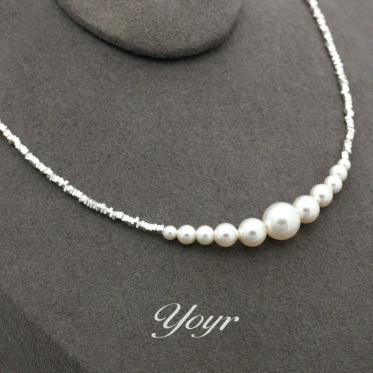 YOYR 坠链均925银 碎银几两项链轻奢珠珠高级感精致气质手工颈链