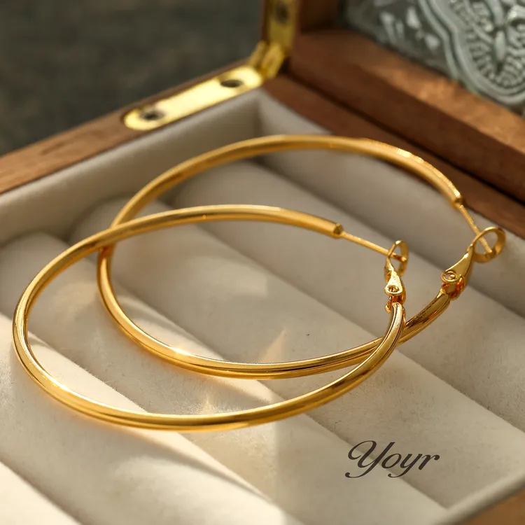 YOYR 黄铜耳饰 瑞丽女团大耳圈 质感绝了ins百搭通勤大气耳环
