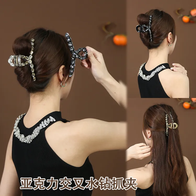 抓夹2025新款气质后脑勺发饰头饰鲨鱼夹后脑勺夹子高级感发卡发夹