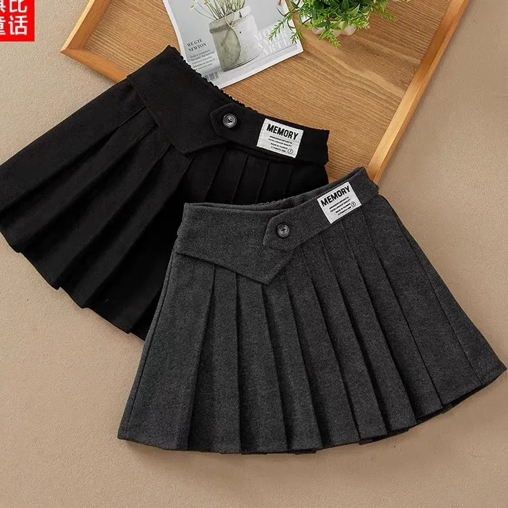 百褶裙女童半身裙秋冬年款2025秋冬新款学院风百搭韩版中大童女孩