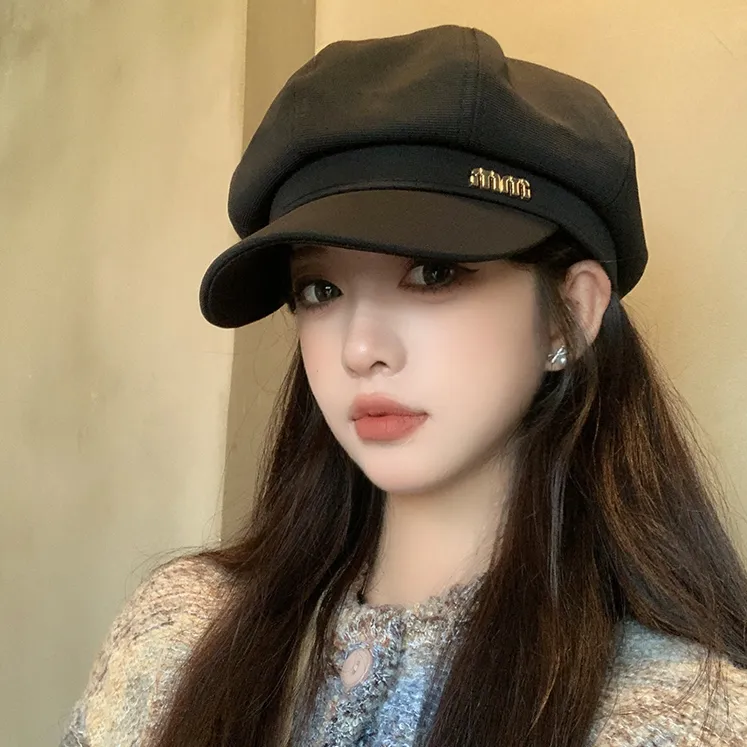 八角帽女2024秋季新款英伦贝雷帽显脸小韩系日系文艺鸭舌帽画家帽