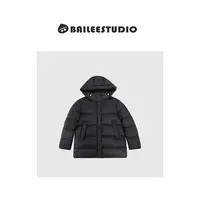 【柏栗良品】90白鸭绒设计感连帽软糯面包服减龄净版羽绒服外套8777