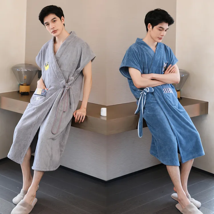 【如之纺】男士浴袍可穿浴巾男款裹巾大人比纯棉吸水速干学生家用