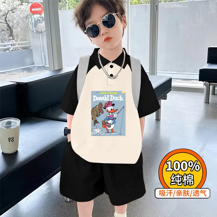 新款儿童装男童纯棉POLO衫夏季透气柔软亲肤男孩运动休闲短袖翻领