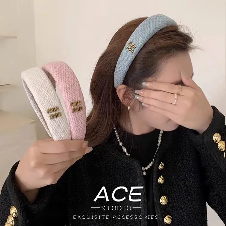 法式小香风高颅顶发箍字母女夏秋高级感头饰宽边头箍网红新款108