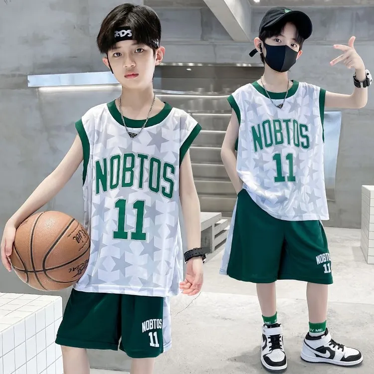 儿童11号篮球服套装夏季男童户外运动背心球服中大童速干无袖球衣