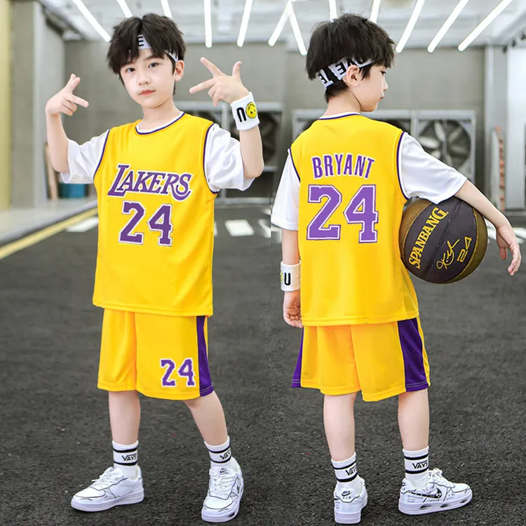 儿童24号科比篮球服2025新夏季男童中大童童装运动套装速干两件套