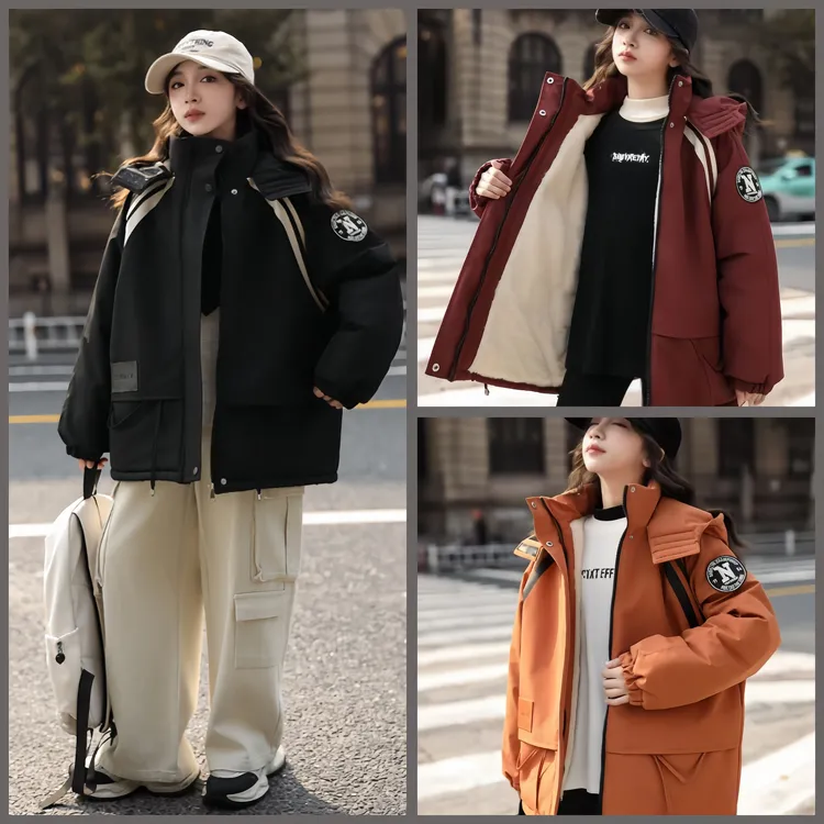 女童冬季加厚派克服2024冬装新款6-12岁15岁中大童学生加绒外套潮
