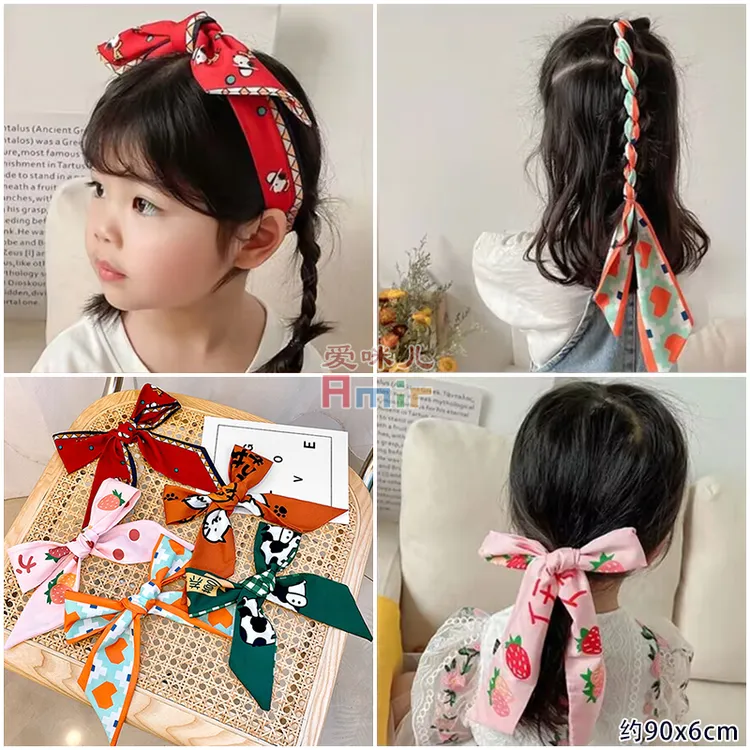 【爱咪儿】网红可爱儿童编发发带绑发飘带女童丸子头公主布艺头饰