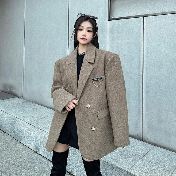 老钱风洋气时尚西装女秋冬季加厚宽松小众高级感流行新款品质女装