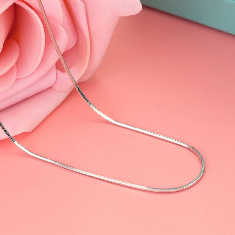 链子足银 【蛇骨项链】足银990百搭气质锁骨项链45厘米 D57