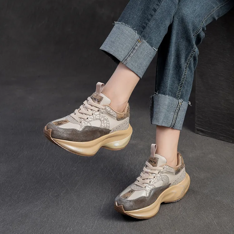 缺货下架，百搭炸街老爹鞋厚底运动休闲潮真皮小个子女鞋