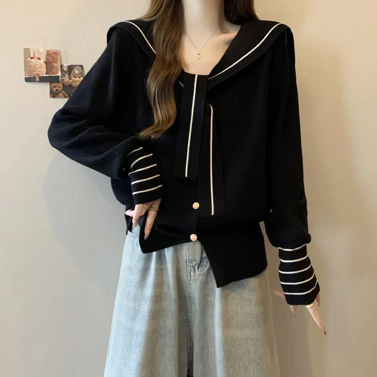 大码女装遮肚子小香风披肩针织开衫女秋冬胖妹妹百搭显瘦正肩上衣
