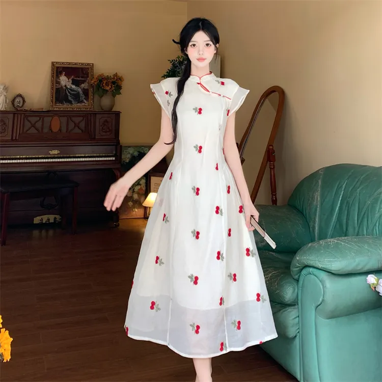 2024大码女装款新中式春夏季修身气质显瘦改良国风旗袍连衣裙