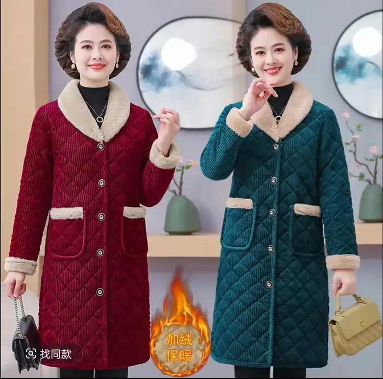 2025冬季新款高档女装棉衣外套加绒加厚长款大码棉袄保暖毛领棉服