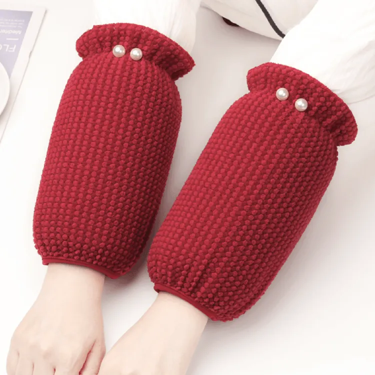 秋冬季加厚袖套女短款厨房家务防污保暖珍珠成人学生羽绒服护袖头