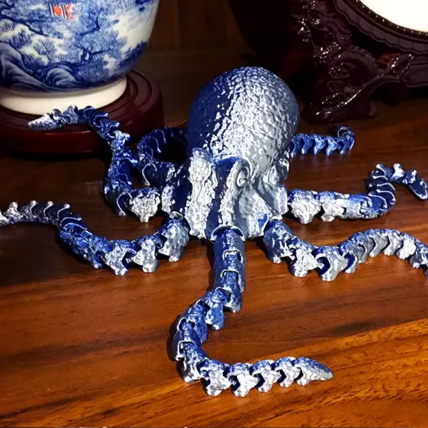 章鱼 3D打印 手办乌贼八爪鱼关节可动玩具摆件手办鱼缸造景