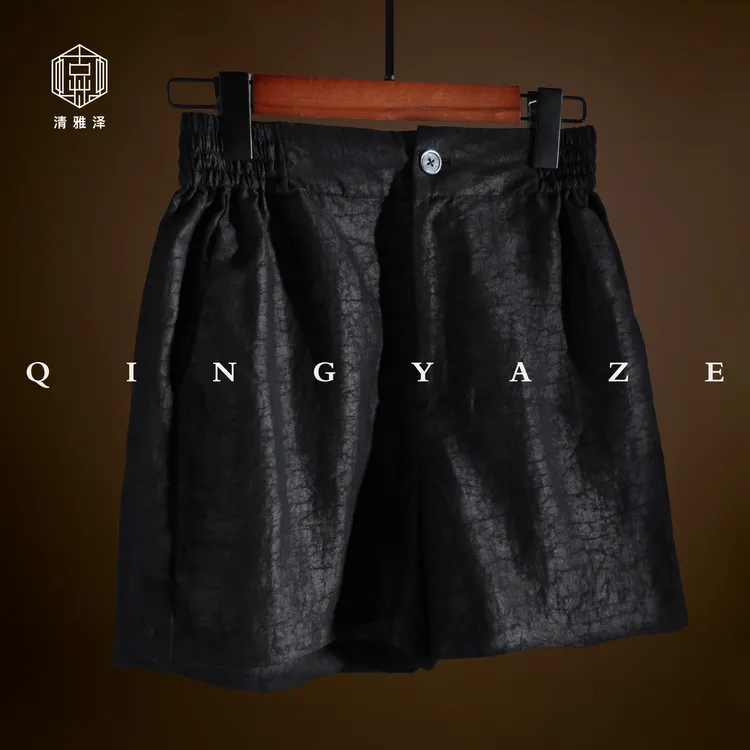 老龟！老料真丝香云纱龟裂纹短裤！ GZ4296