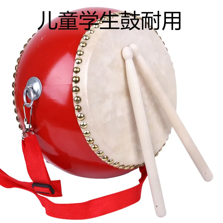优质3-10寸儿童乐器鼓牛皮堂鼓演出传统小鼓敲锣打鼓手工耐用锣鼓